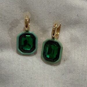Elegant Green and Gold Earrings